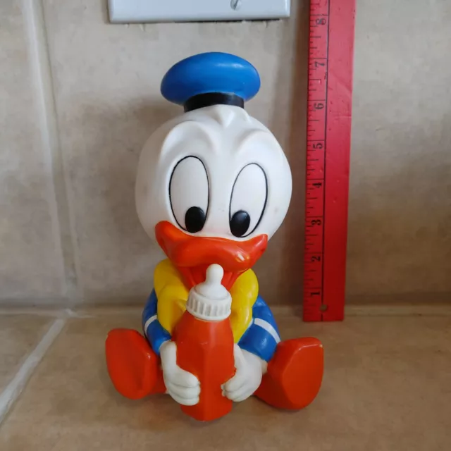Vintage Shelcore 1980's Walt Disney Baby Donald Duck Rubber Toy