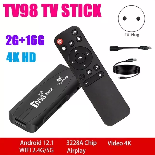 TV98  STICK 2G+16G Android12.1 2.4G 5G WiFi Android   BOX Set Top Box 4K 609235