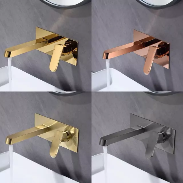 Bathroom Brass Basin Mixer Faucet Single Lever Wall Mounted Washing Basin Tap