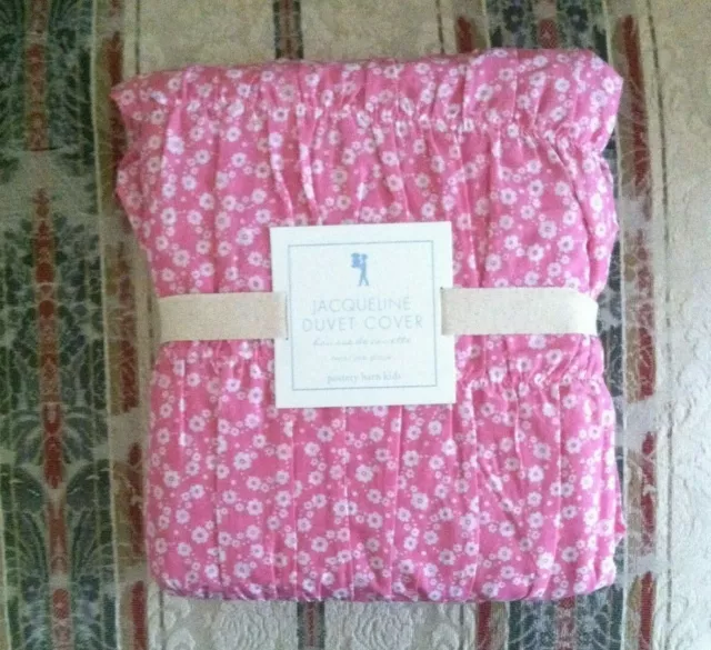 Pottery Barn Kids Pink Floral Print Duvet Cover Twin New 68 x 86 in. Cotton