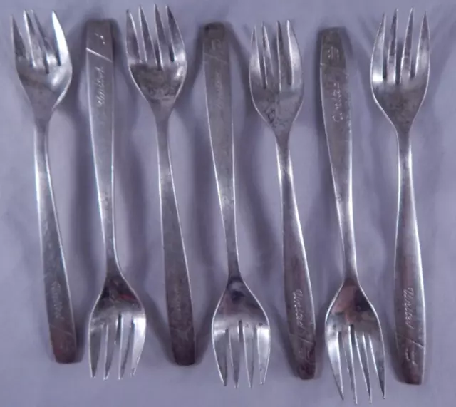 Vtg Silverware Plated Fork United Airlines Fork International Silver Co Lot of 7