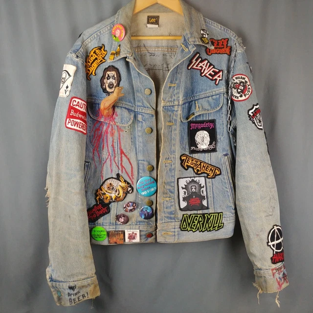 80s Thrash Death Black Metal Jean Jacket Metallica King Megadeath Anthrax Slayer