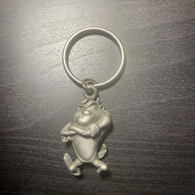 VINTAGE 1993 PEWTER WB TAZ LOONEY TUNES TASMANIAN Devil Rope Necklace £