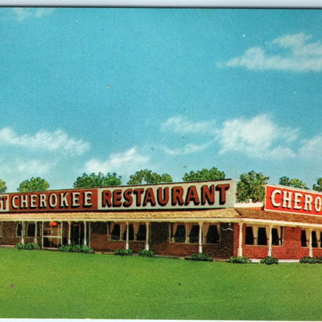 C1960S CLINTON, OK Cherokee Indian Trading Post Postcard Standard Oil