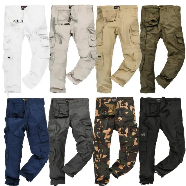 Pantalones de carga para hombre A. Salvarini al aire libre pantalones de carga tela largos muchos bolsillos AS078