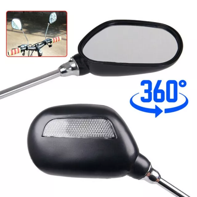 Adjustable Black Handlebar Mirror for Electric Bicycles and Mountain Bikes