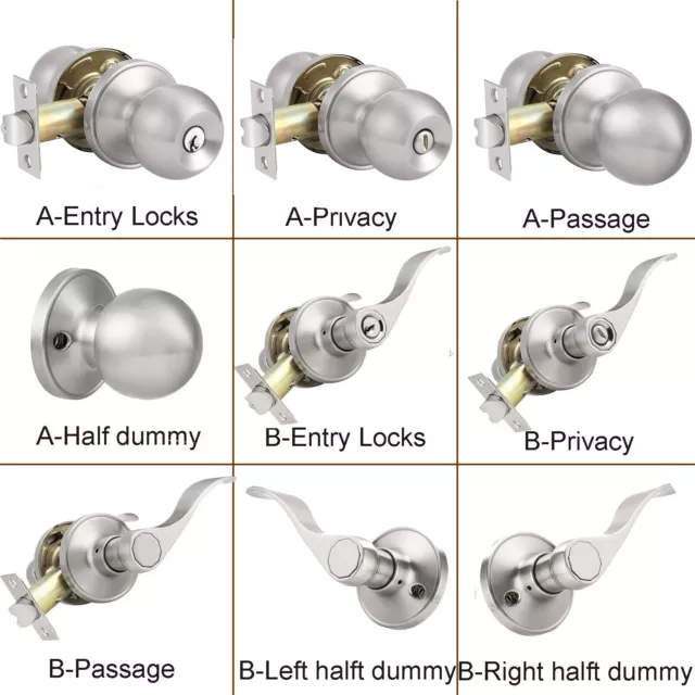 Satin Nickel Internal Door Levers Entry Locks Privacy Passage Dummy Handle knobs