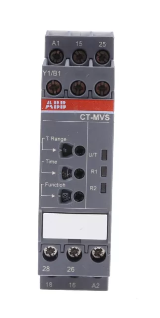 1 pcs - ABB 1SVR Series DIN Rail Mount Timer Relay, 24 - 240 V ac, 24 - 48V dc,