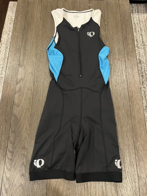 Mens Pearl Izumi Black Blue Cycling Kit Triathlon Tri Suit Skinsuit Medium