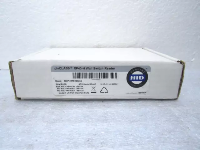 HID 920PHRTEK00004 RP40-H pivClass Reader HID/AWID/EM4102 Prox [CTOKT]
