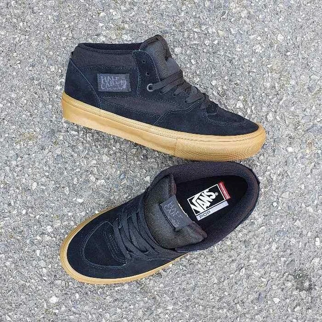 VANS SKATE Half Cab Shoes UK8.5 Black/Gum. BMX Skateboard £69.00