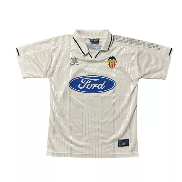 Maglia Calcio Vintage Valencia CF Home 1995/96 Maglia Luanvi Ford Uomo Medium