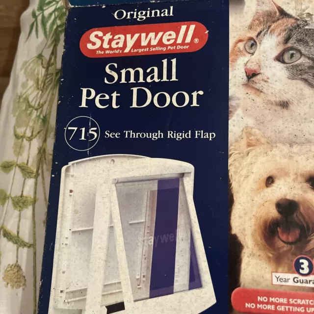 NEW Original STAYWELL  PET DOOR 715  White See Through rigid flap Cat Or  Dog