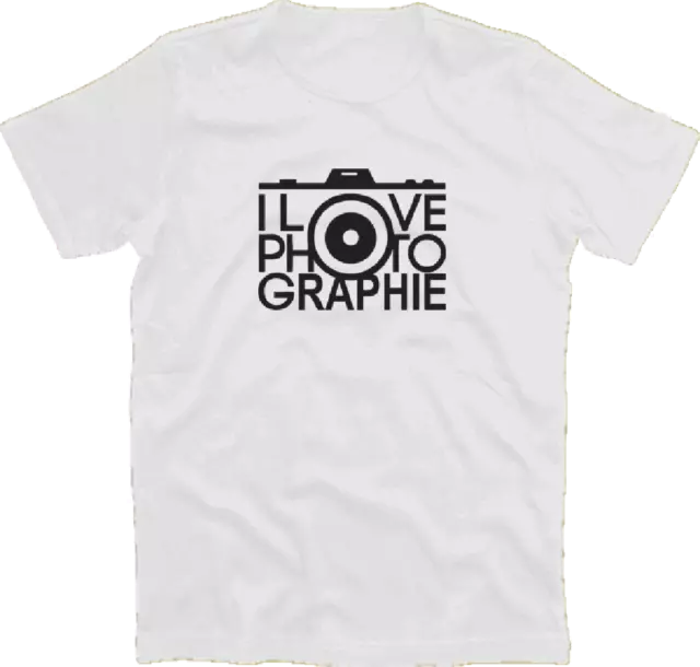 I Love Fotografia Fotocamera Maglietta Divertente Progettazione T-Shirt S-XXXL