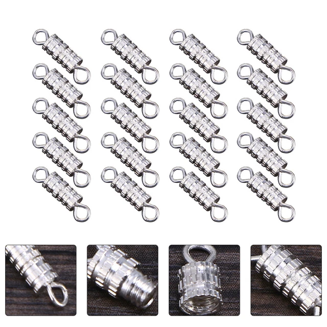 60 piezas broches de latón atornillado broche pulsera broche espacio langosta