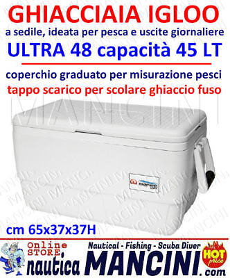 BARCA VIVO Igloo GHIACCIAIA IGLOO MARINE ULTRA 48 Qt LITRI 45 BOX TERMICO PESCA 