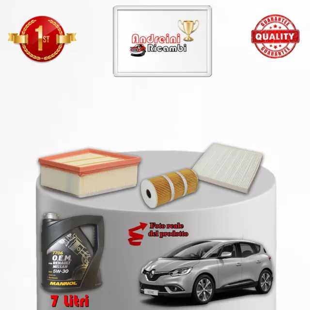 Kit Tagliando Filtri + Olio Renault Scenic Iv 1.6 Dci 118Kw 160Cv Dal 2016 ->