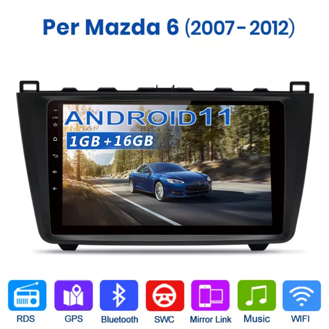 9 "Android 12Autoradio Navigazione GPS USB Bluetoopth per Mazda6 2007-2012