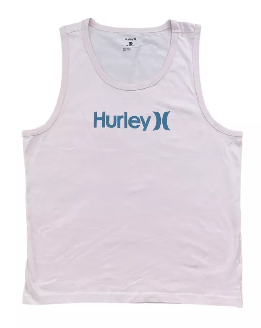 Hurley Chalk Pink Men's One And Only Blue Logo Graphic Tank Top Size XL New