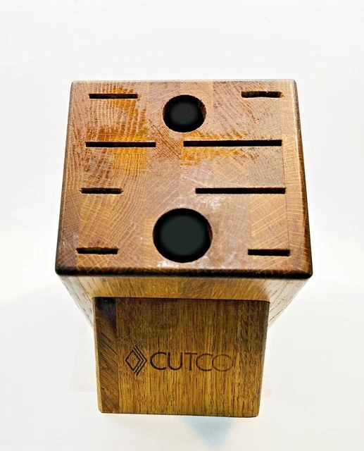Cubiertos Cutco Essentials 10 ranuras cuchillo roble soporte de bloque hecho en los EE. UU.