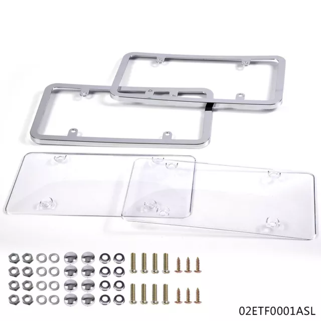Clear Flat License Plate Cover Bag Shield Plastic Protector Fit For Car 2PC