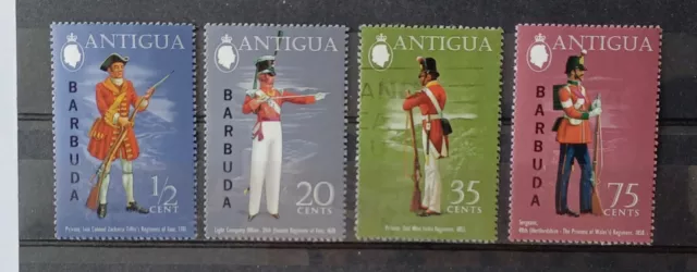 ANTIGUA 1973  lot  3 timbres neufs+charnière et 1 oblitéré Y&T # 298-300 à 302