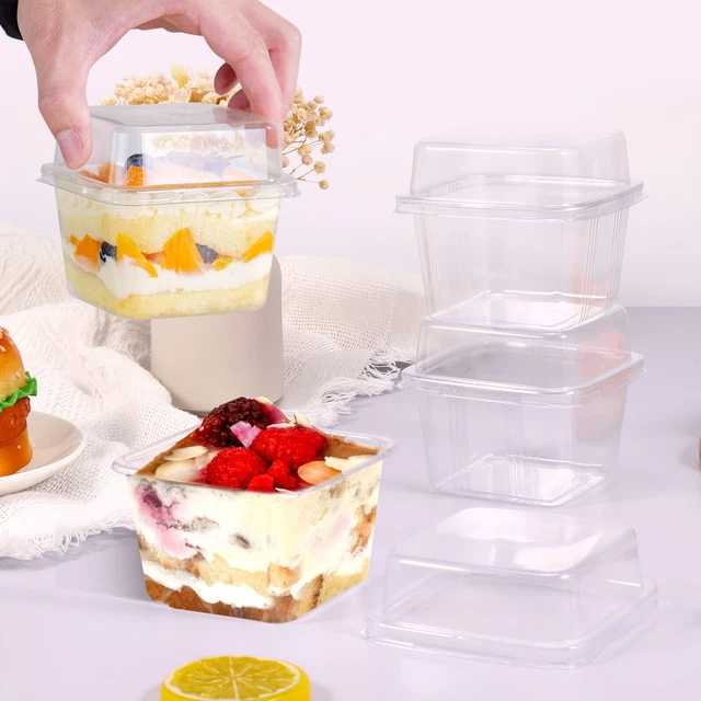 50PCS PLASTIC DESSERT Cups 8oz Reusable Cupcake Container Single Dessert davsg~ $28.71 - PicClick AU
