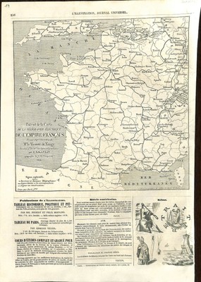 MAP OF THE telegraph telegraphy telegraph France illustration 1854 £11. ...
