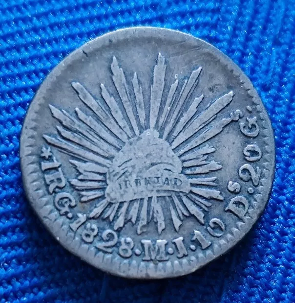 Mexico 1828 1 Real Guanajuato Silver Mexican Coin
