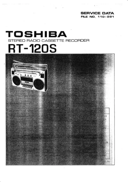 Service Manual-Anleitung für Toshiba RT-120 S