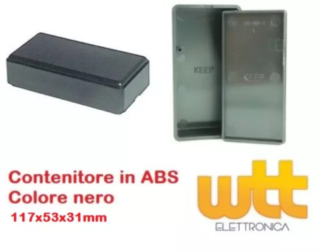 Contenitore 117x53x31 mm - custodia per elettronica in ABS nero