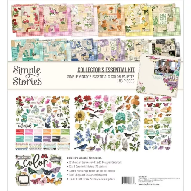 Simple Stories Collector's Essential Kit 12"X12" - SIMPLE VINTAGE COLOUR PALETTE