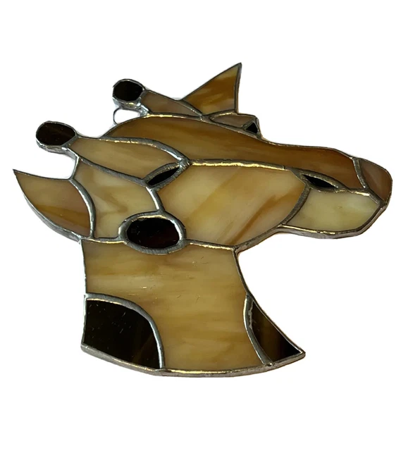 Giraffe Head - Handmade -Stained Glass -Sun Catcher 6”Inc