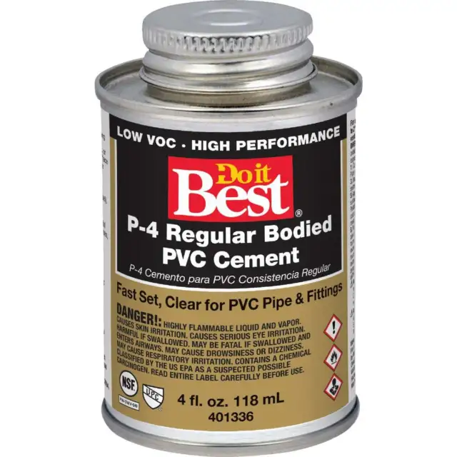 Do it Best 4 Oz. Regular Bodied Clear PVC Cement 018099-24 Pack of 24 SIM