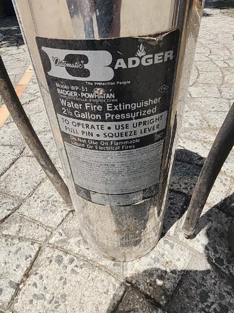 2-1/2 gal stainless steel water fire extinguisher. 4 Units Used