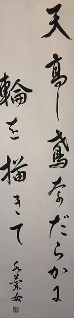 O1498 Japanische Aufhängbare Scroll Kakejiku Vintage Hand- Farbe Papier