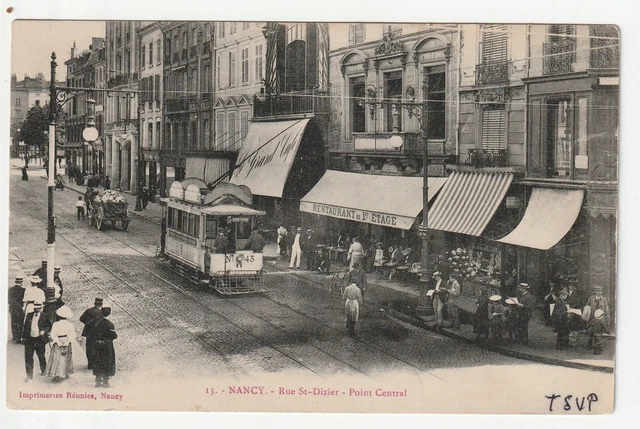 NANCY - Meurthe & Moselle - CPA 54 - la rue St Dizier - Tramway  - Point Central