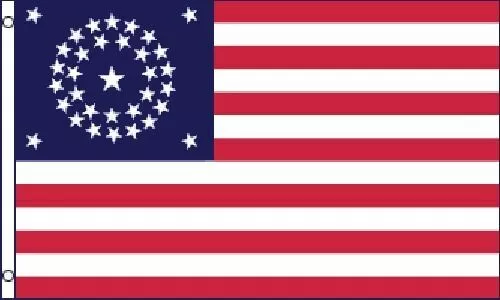 34 Star Round US Civil War Flag 3x5 ft United States USA American Union Army