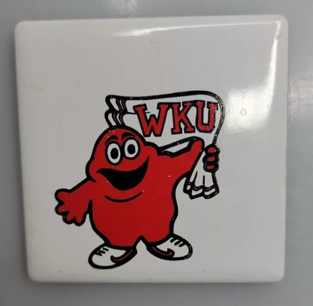 Vtg Tile Fridge Western Kentucky University Hilltoppers Standing Board Magnet