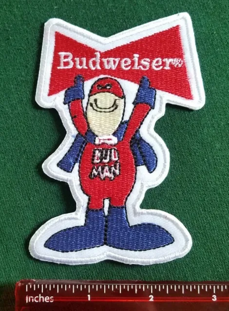 Budweiser Beer BUDMAN Patch Red White Vintage 2