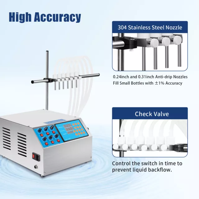6-Head Semi-automatic Liquid Filling Machine Stainless Electric Bottle Filler