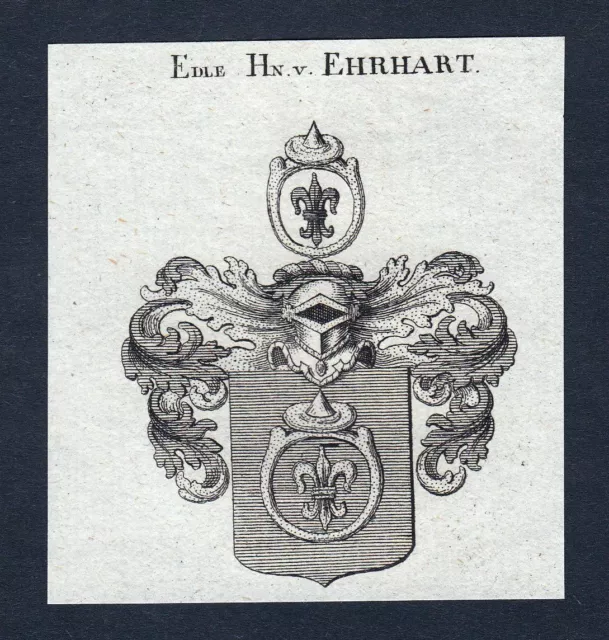 1820 Ehrhart Armoiries Adel Coat De Arms Heraldry Héraldique Gravure sur Cuivre