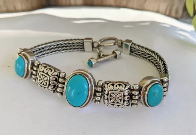 Sleeping Beauty Turquoise Sterling Silver Bracelet