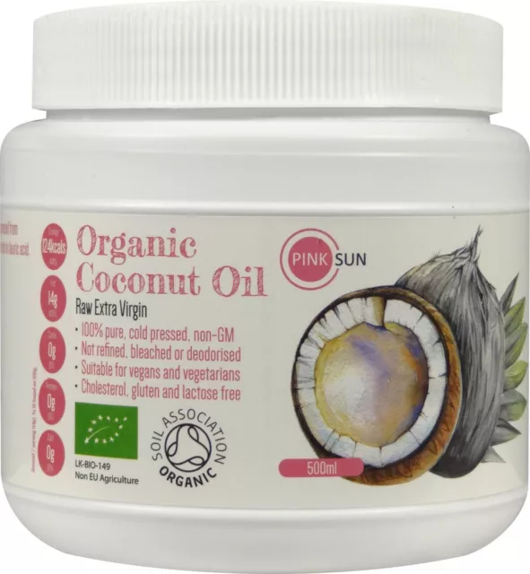 Raw Extra Virgin Organic Coconut Oil 500ml 1litre Edible Cooking Hair Massage