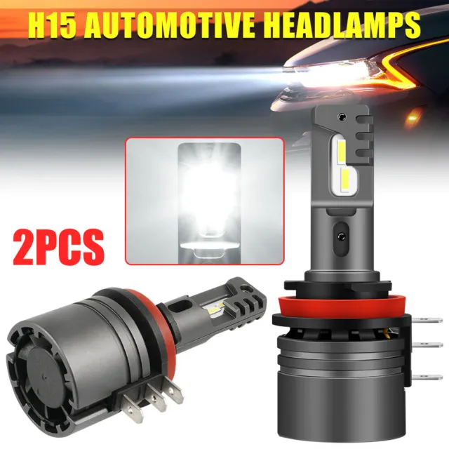 Canbus 2X H15 LED Headlight Bulbs Kit High/Lo Beam Light Xenon White Error Free