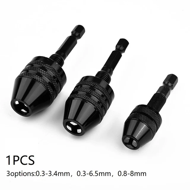 1/4 Hex Shank Keyless Mini Drill Bit Chuck Hex Shank Adapter Quick Change UK