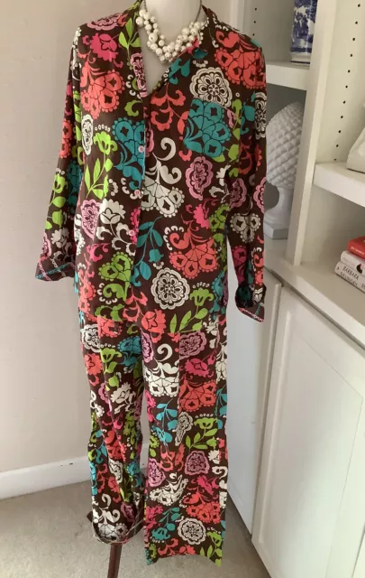 Vera Bradley Pajamas, Size Large, Two Piece, Cotton, Long Pants and Sleeves