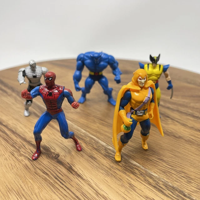 Lot of 5 Vintage Marvel Diecast Mini 2” Figures Heavy Metal Heroes