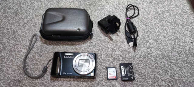 Panasonic LUMIX DMC-TZ25 12.1MP Digital Camera - Black With Hard Case 