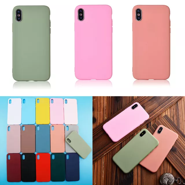 For Apple iPhone Case 6 s 7 8 Plus X XR XS Max 5 5s SE TPU Silicone Matte Cover